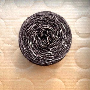 Dark Brown Hand dyed variegated fingering weight yarn cake - sock wool blend